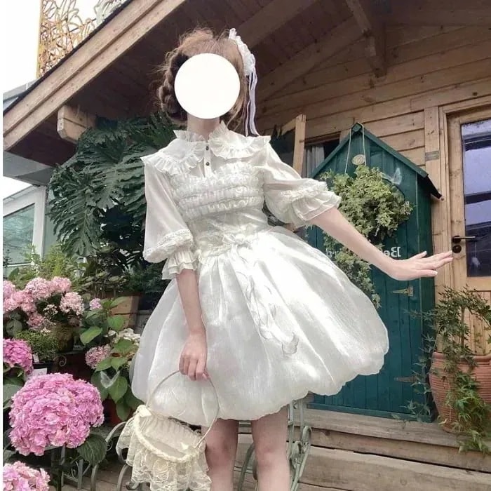 2025年新作店長おすすめ！コスプレ ロリータ 春夏 レディース 脚魅せミニスカート洋装花のつぼみサスペンダーjskワンピース ドレス 韓国ファッション