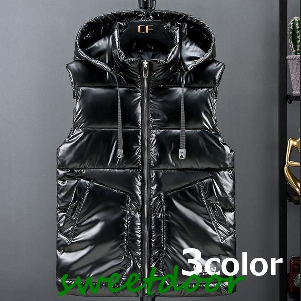 ダウンベスト メンズ 中綿 ショート丈 フード付き ダウン 中綿 厚手 シンプル アウター トップス 秋 冬 あったか 防寒 防風 ファッション 7,007円