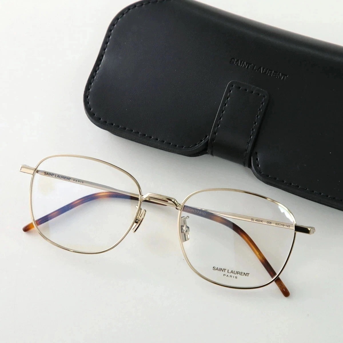 SAINT LAURENT サンローラン メガネ SL 492/K レディース メンズ ウェリントン メタルフレーム クリングスタイプ アイウェア 眼鏡 006