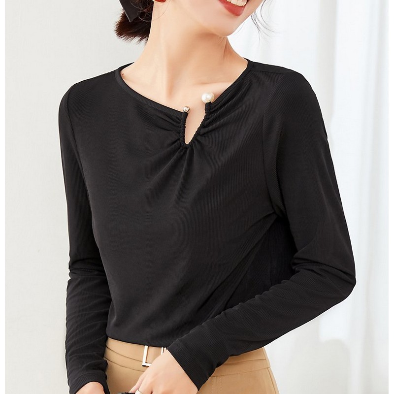 スリムVネックスウェットトップス 全2色【tp0318】