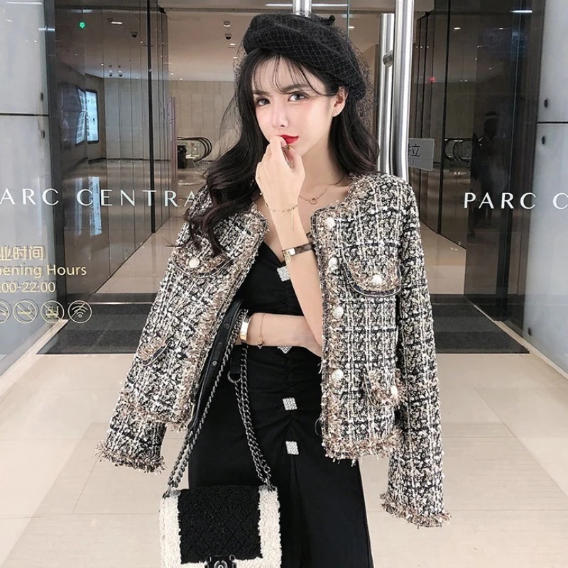 2色 ラシャ ツイードジャケット アウター レディース 普通綿入れ ショート丈 トップス