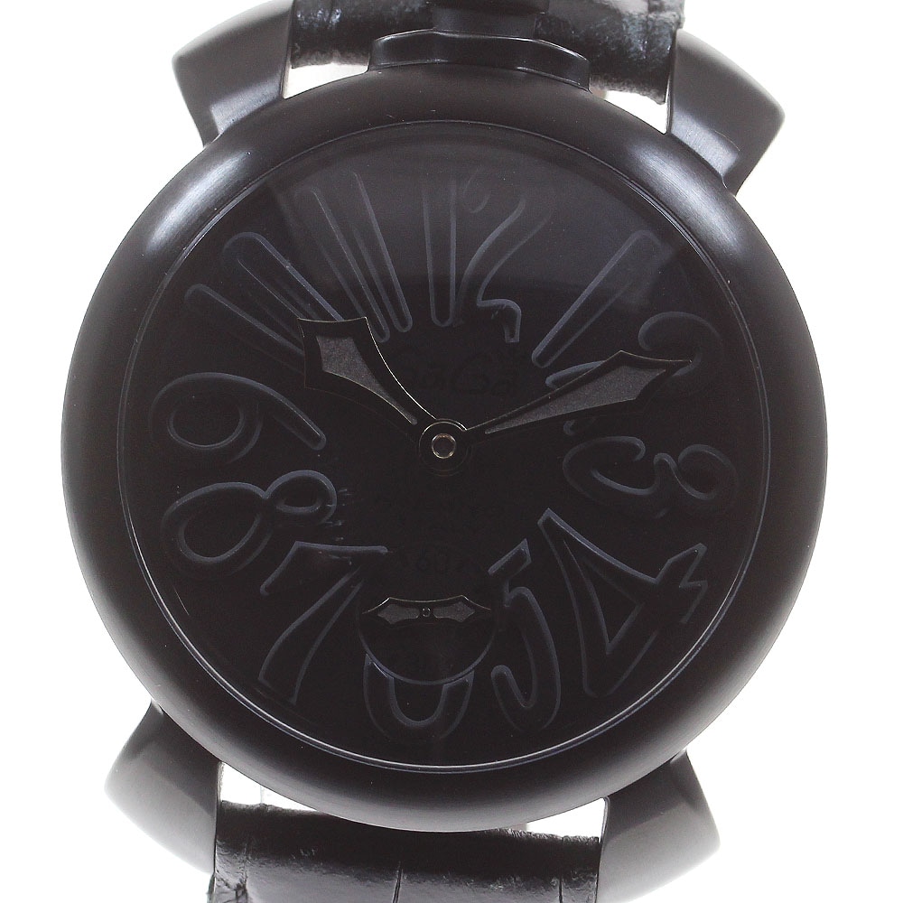ガガミラノ GaGa MILANO マヌアーレ48 スモールセコンド 手巻き メンズ 箱保証書付き_829058【中古】
