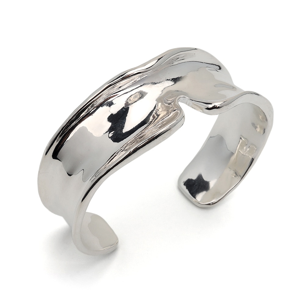 シルバー ワイドバングル　 [b642]