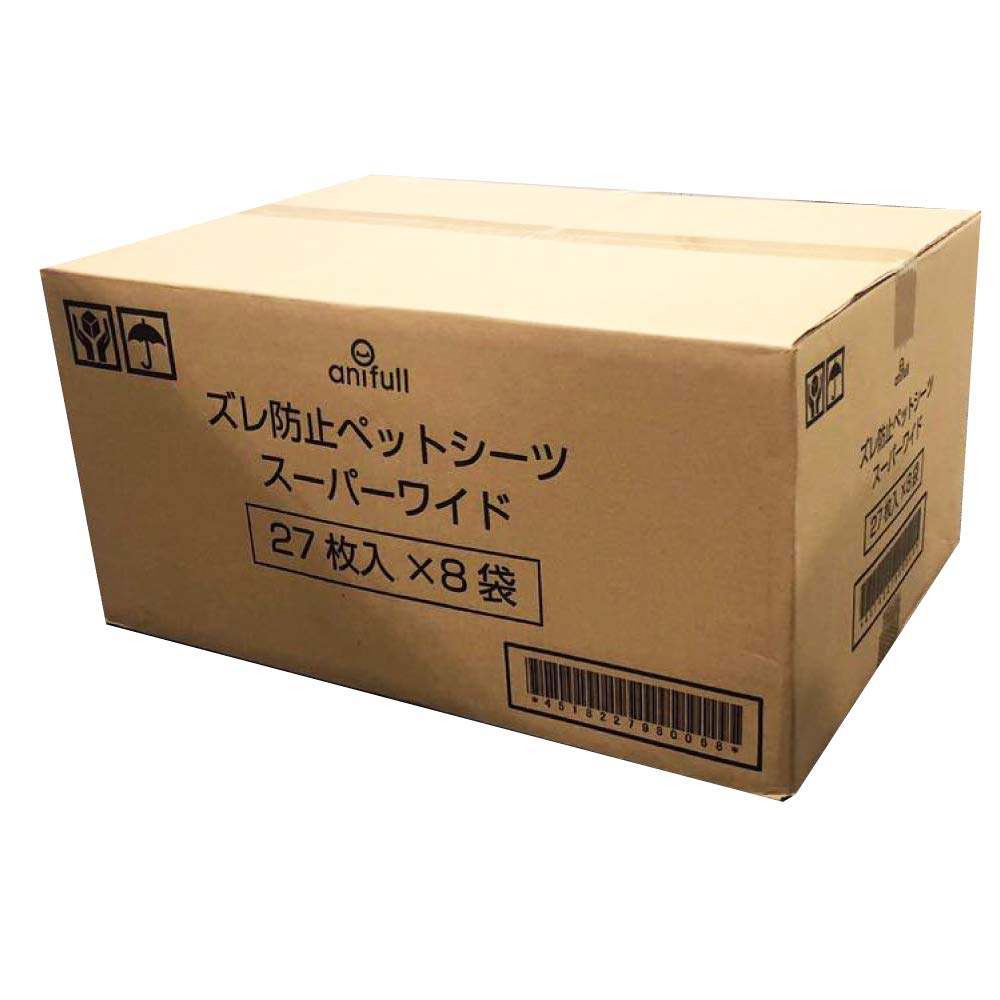 アニフル (anifull) 薄型 ズレ防止ペットシーツ 27枚入×8袋 ホワイト スーパーワイド [並行輸入品]