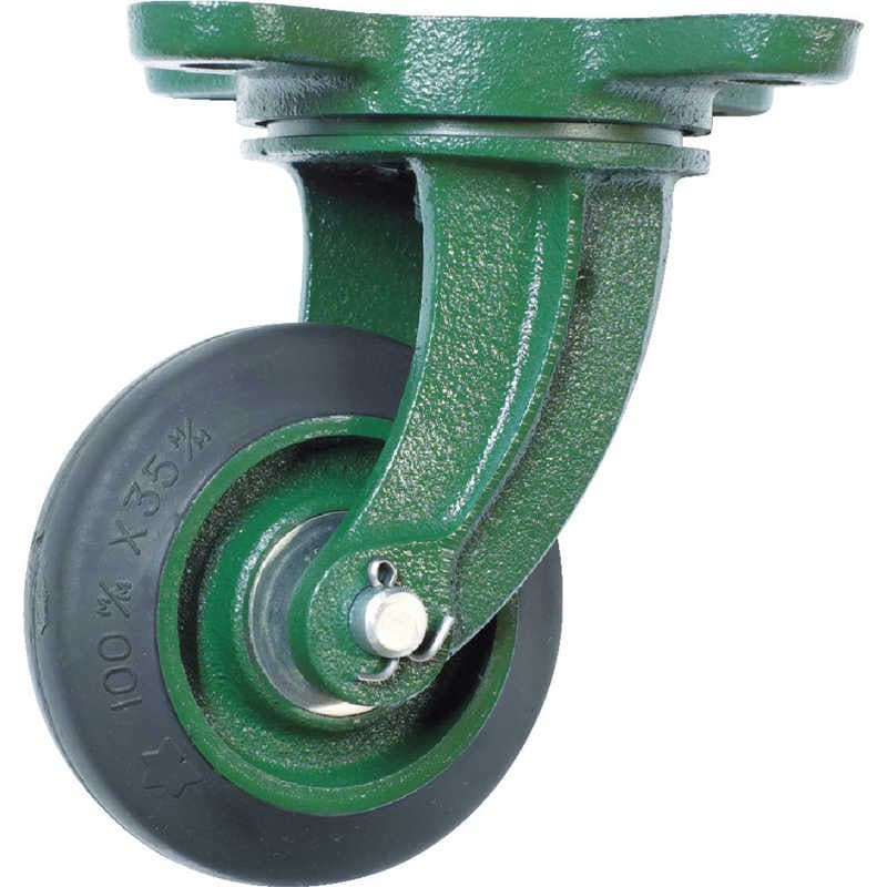 トラスコ中山　鋼鉄製運搬車用 鋳物金具自在キャスターφ100ゴム車　TAJ100