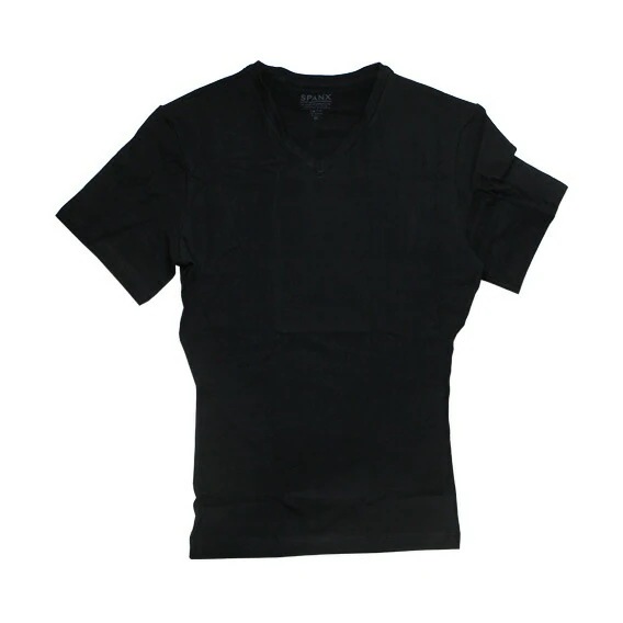 スパンクス：COTTON COMPRESSION Vネック [ブラック]【610-BLACK】