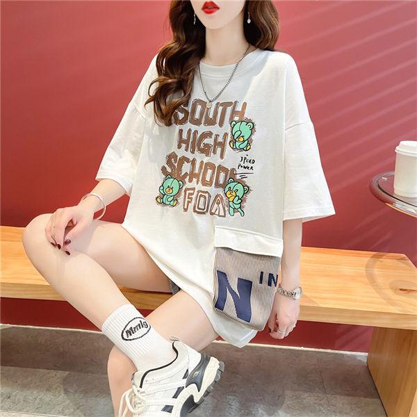 半袖tシャツ レディース ビッグTシャツ ビッグトップス ゆるカットソー トップス プリント 可愛い Tシャツ 半袖 夏夏服 肌着 リゾート バレンタイン プレゼント