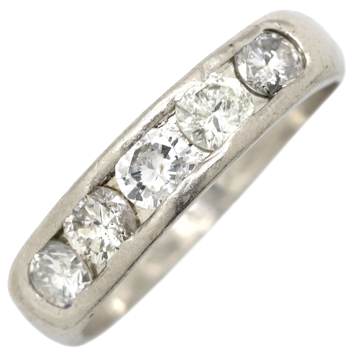 リング 指輪 ダイヤリング Pt900 ダイヤモンド プラチナシルバー 一文字 5P 14号【中古】 54,384円