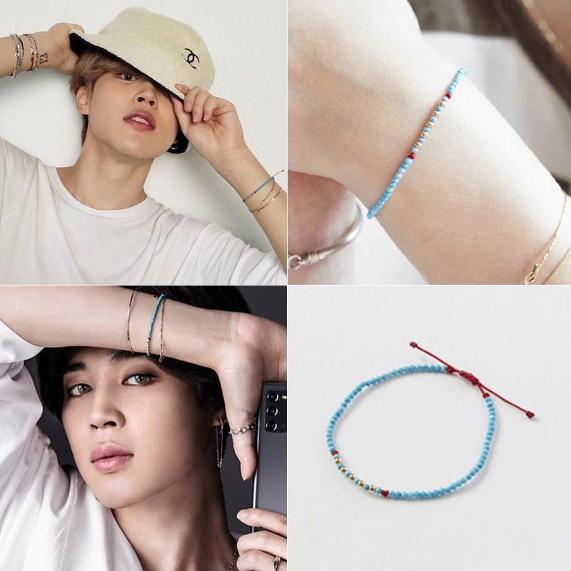 bts ジミン着用 B527 天然石レイヤードストラップブレスレット