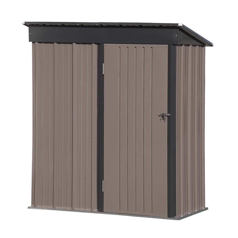 【ブラウン】物置 屋外 大型 倉庫 大型物置 戸外収納庫 物置 防水/耐侯/鍵付き 収納可能 ガーデン/庭/田畑/農場 頑丈 大容量 スチール 床がない video