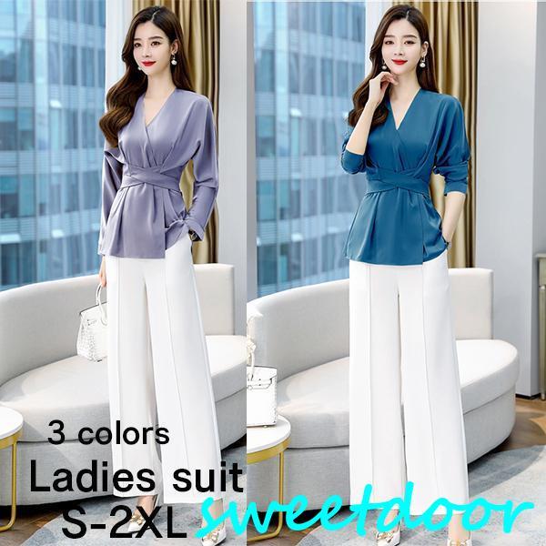 凄く人気がある セットアップ レディース 春 夏 フォーマル 40代 パンツスーツ 結婚式スーツ 2点セット 入学式 服 母 ブラウス おしゃれ フォーマル オフィス 通勤 OL