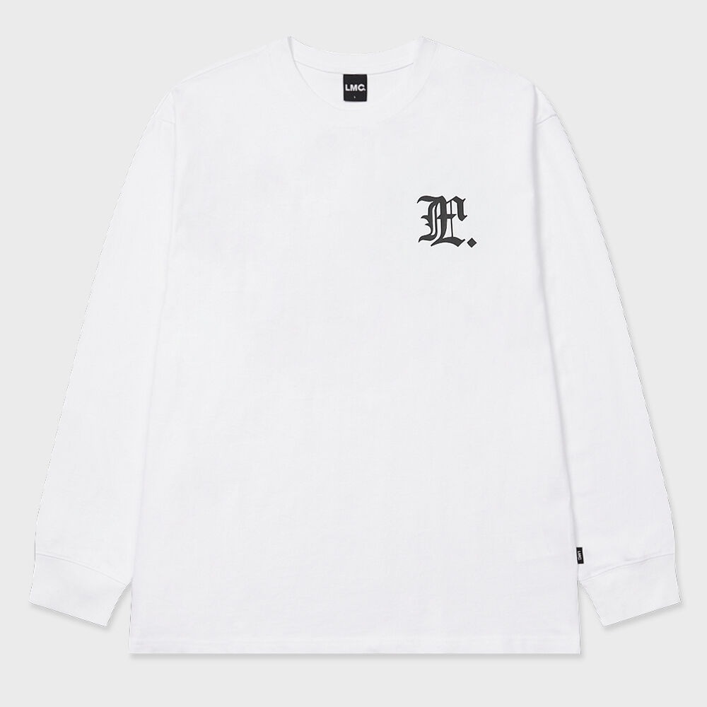 LMC ゴシックロングシルバー T シャツホワイト