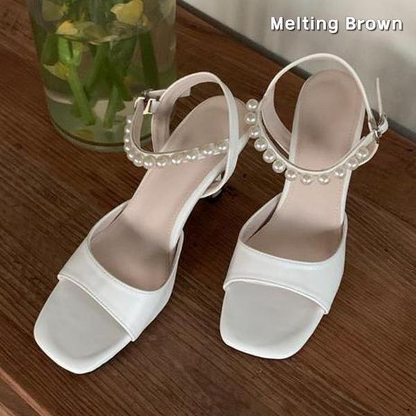 女性パールストラップハイヒールサンダル t41