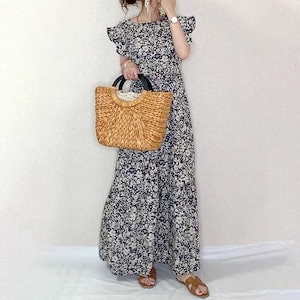 ワンピース レディース 夏 ノースリーブ ロングワンピース 涼しい 薄手 ロングワンピース ロング丈 体型カバー ゆったり きれいめ