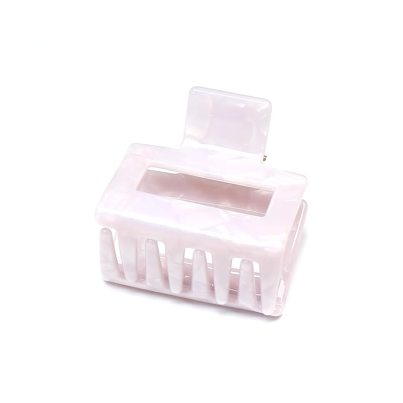 QinGoo 小きめ 髪留め クリップ スクエア 白 バンスクリップ ヘアクリップ ヘアアクセサリー 可愛い 韓国 レディース 1本(5.2*4.8cm,Gem White) 5,217円