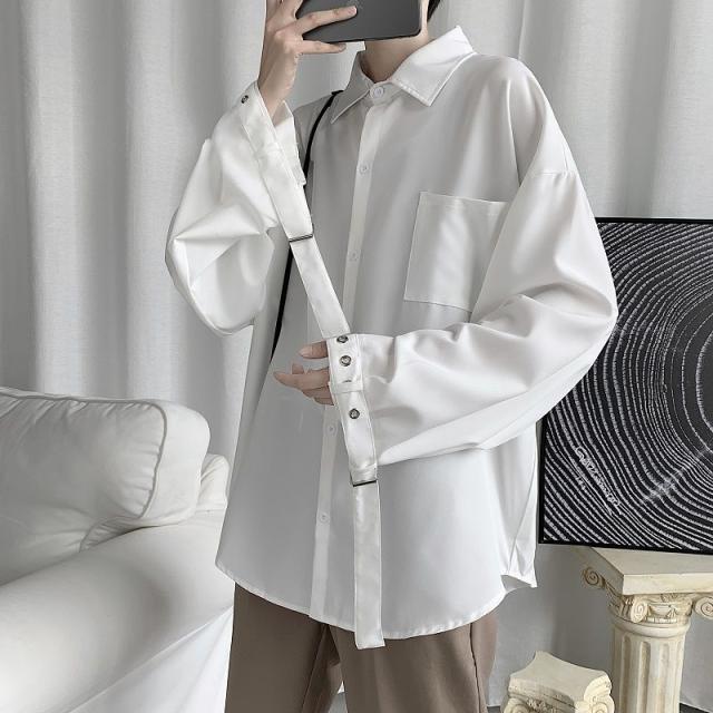 【短納期】トップス シャツ ゆったり 長袖 ベルト オーバーサイズ 韓国ファッション