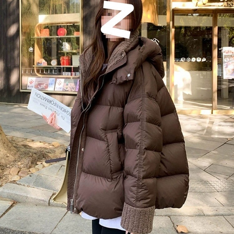 マラード ダウン 綿入れ ジャケット 女性用 冬季 2025年 新作 子羊の毛 襟 上着 厚手 アウター 暖かい 大きいサイズ