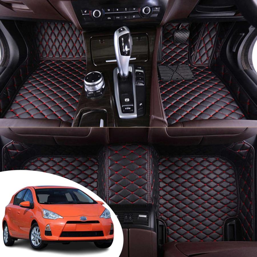 フロアマット トヨタ アクア プリウス c 10系 2012-2015 に適用 品質保証 PUレザーフロアマット 車種専用設計 カーマットカスタム車のフロアマット滑り防止 耐汚