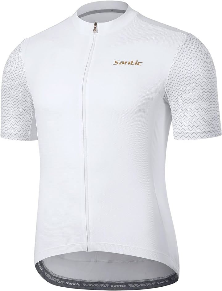 サイクルジャージ 半袖 メンズ サイクルウェア 吸汗速乾 通気 弾力(ホワイト, 3XL)