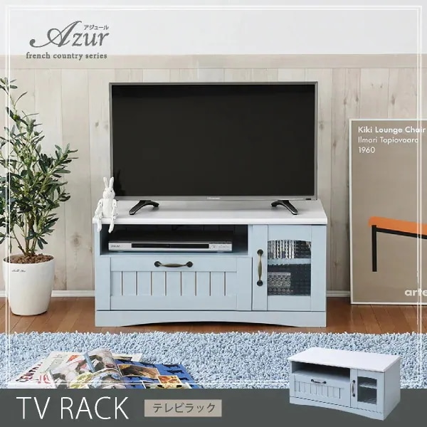 フレンチカントリー テレビ台 幅80cm 木製 コンパクト ローボード 32型対応 シャビーシック 姫系家具