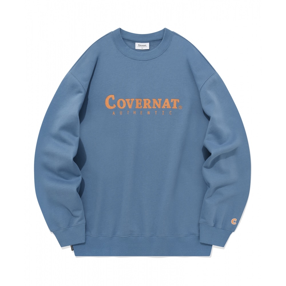 COVERNAT オーセンティックロゴスウェットシャツブルー 7,787円