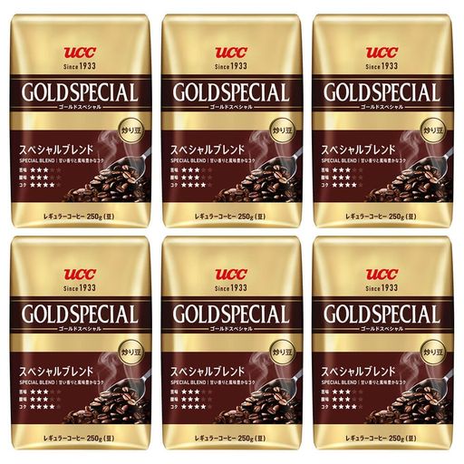 UCC ゴールドスペシャル 炒り豆 スぺシャルブレンド 1500g(250g×6個) レギュラーコーヒー(豆)【豆のまま】