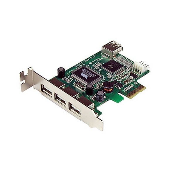 StarTech.com High Speed USB 2.0 4ポート増設PCI Expressカード ロープロファイル対応外部ポートx3 PEXUSB4DP 1個