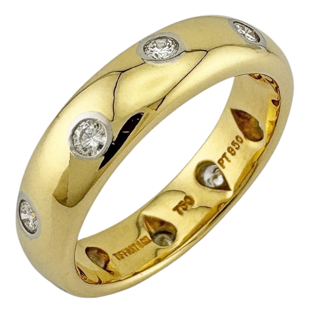 ティファニー ドッツ リング 指輪 7.5号 18金 K18イエローゴールド ダイヤモンド TIFFANY&Co. 中古 美品 82,280円