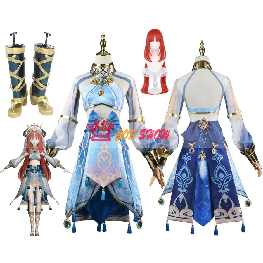 2025新品販売 原神 げんしん Genshin ニィロウ Nilou コスプレ衣装 cosplay 仮装 ウィッグ+靴能 日常服 イベント クリスマス ハロウィン ステージ 文化祭 学園祭