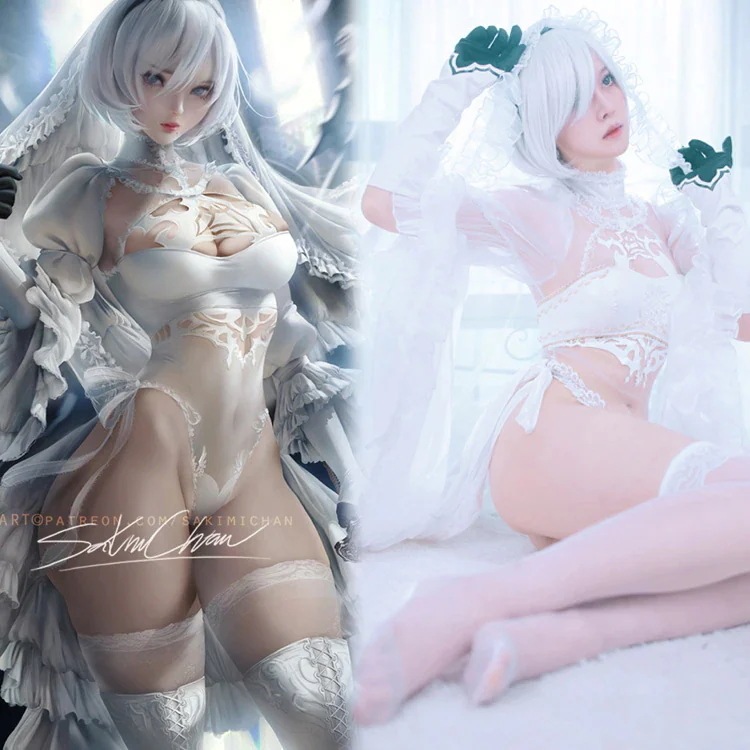 ニーア オートマタ 2B 花嫁 ウェディングドレス コスプレ衣装 コスチューム 仮装 変装期間限定30％