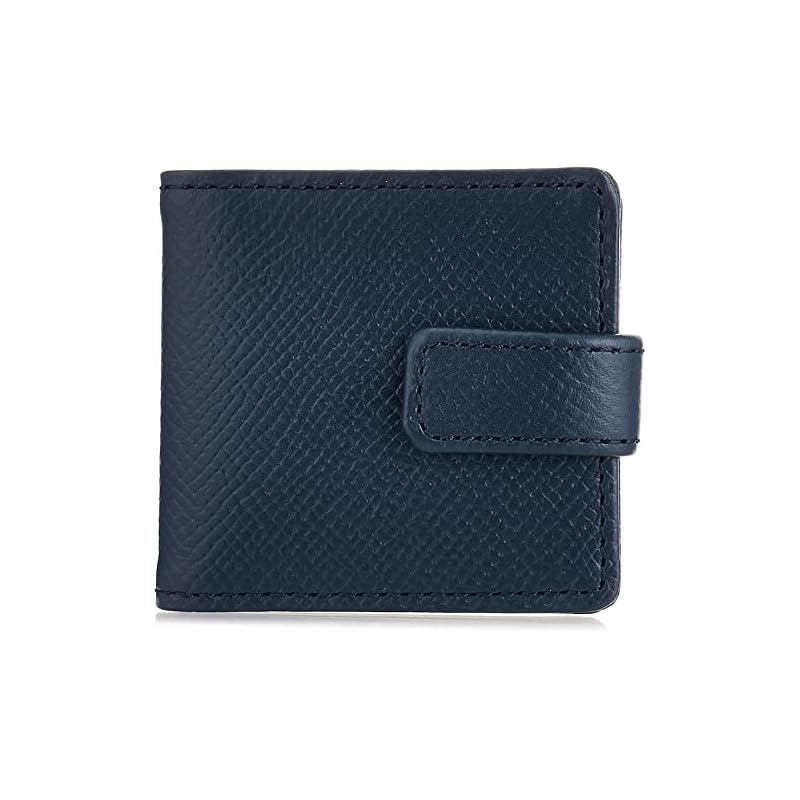 スリップオン(SLIP-ON) 本革 NC コンパクトミラー ネイビー 手鏡 DNK-3001-NV ドイツレザー 二面鏡