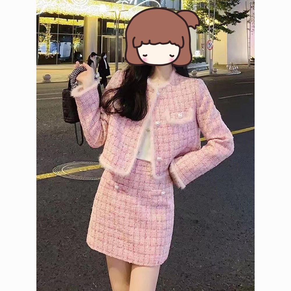 ハイエンドのカスタマイズ-有名なスローファッション高級スモールフレグランススーツスカートレディース2024秋新作ショートジャケット+スカート2点セット