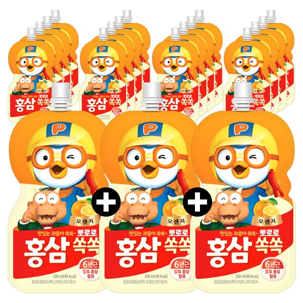 ポロロ紅参スクスクオレンジ100ml x 20個