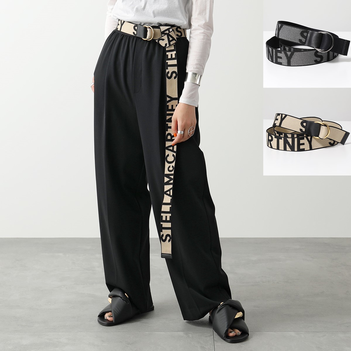 STELLA McCARTNEY ステラマッカートニー ベルト 580284 W70027 W8531 レディース ジャガードロゴ キャンバス リングベルト モノグラム カラー2色