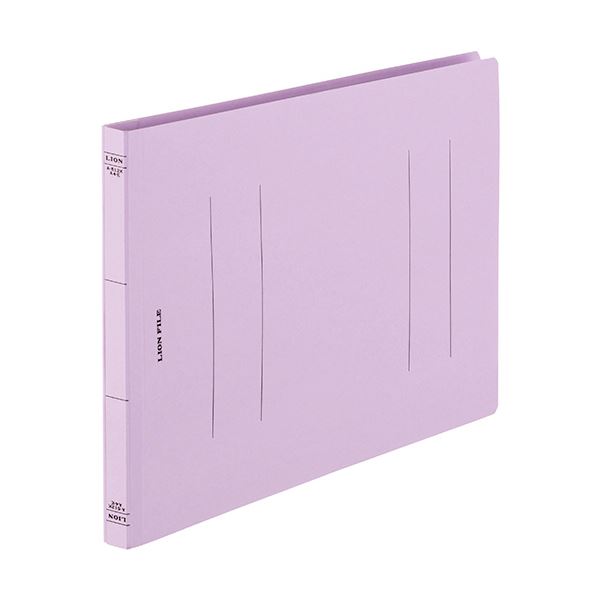 （まとめ）ライオン事務器 フラットファイル(環境)樹脂押え具 A4ヨコ 150枚収容 背幅18mm パープル A-512KA4E 1セット(10冊) (×10セット)