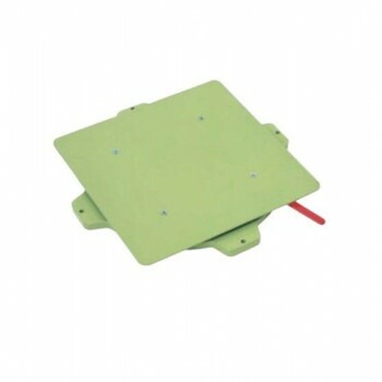 サカエ クルクル回転盤 スチール天板 400x499x42mm ハンドストッパー付 PS-40ST
