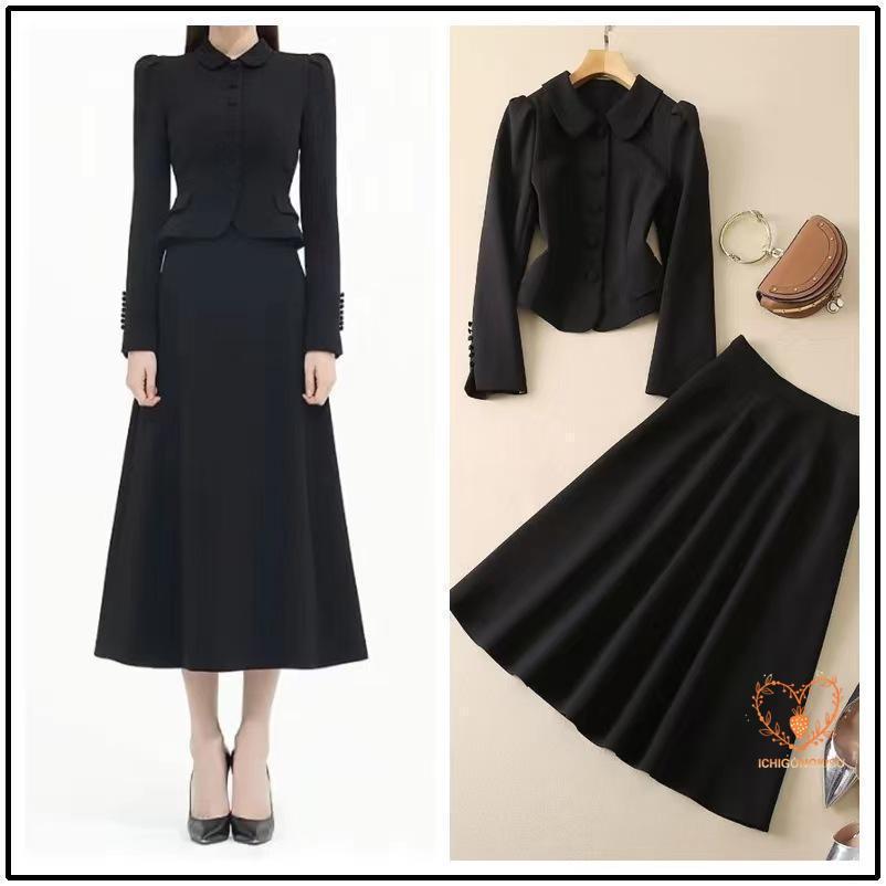 ブラックフォーマル喪服スーツ入学式SMLママスーツオールシーズンロング丈レディース礼服卒業式