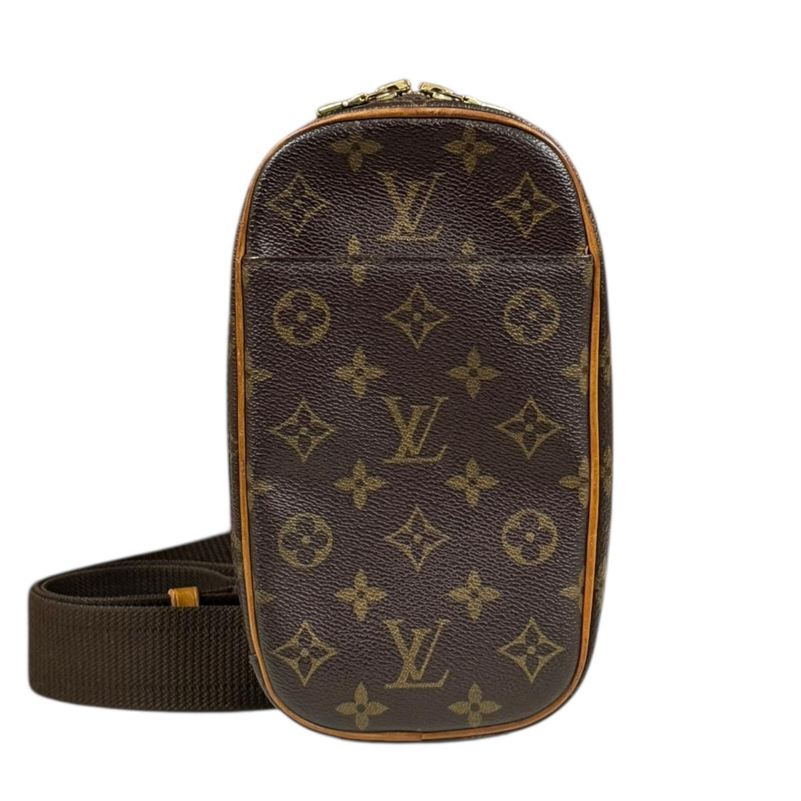 ルイヴィトン ポシェットガンジュ モノグラム ショルダーバッグ モノグラムキャンバス M51870 ブラウン LOUIS VUITTON 中古