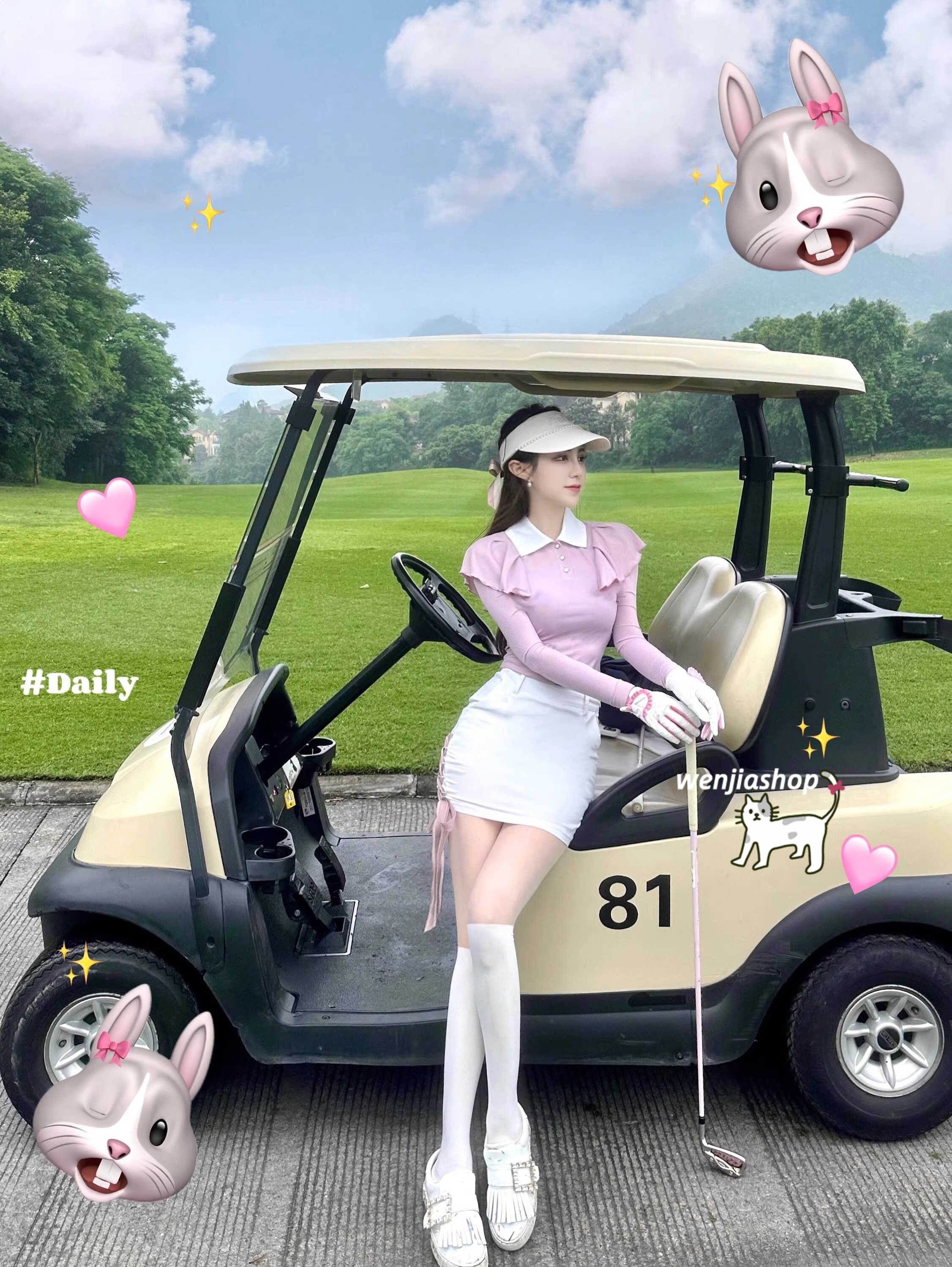 ゴルフウェア 2025 春夏 上下セット 冷感長袖 Tシャツ プリーツスカ ミニスカート フリル めっちゃ可愛い 速乾 通気 痩せる レディース 韓国風 ゴルフスカート スポーツ テニスウェア 白 紫