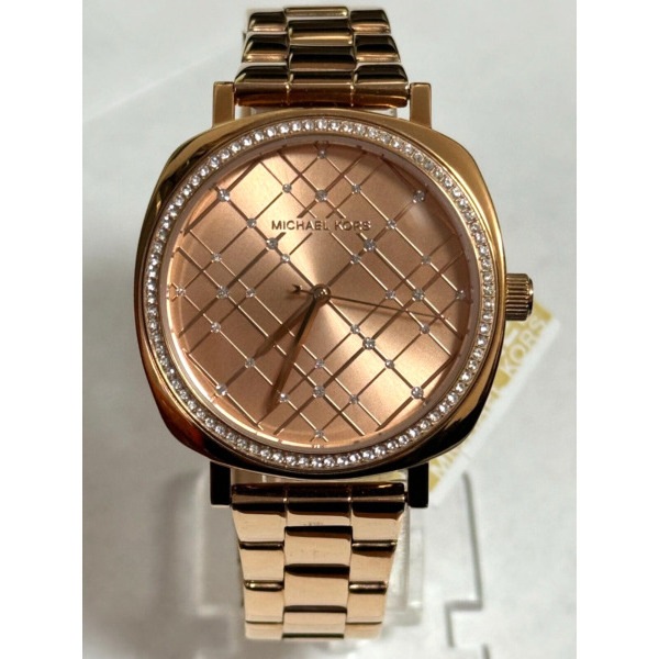 カジュアル腕時計 Michael KorsMK3990 Nia Quartz Rose Gold Crystal Dial Ladies Watch