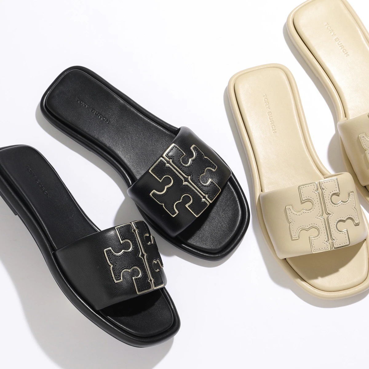 TORY BURCH トリーバーチ サンダル DOUBLE T SPORT SLIDE ダブルT スポーツ 79985 レディース レザー フラット シューズ