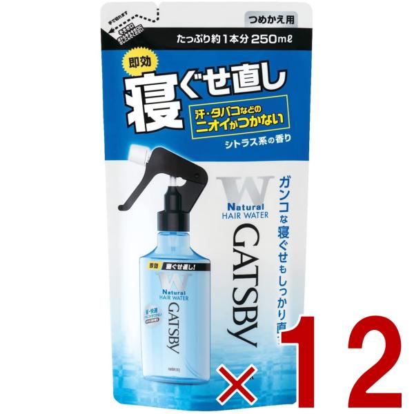 マンダム ギャツビー 寝ぐせ直し ウォーター つめかえ用 250ml 詰め替え つめかえ 12個