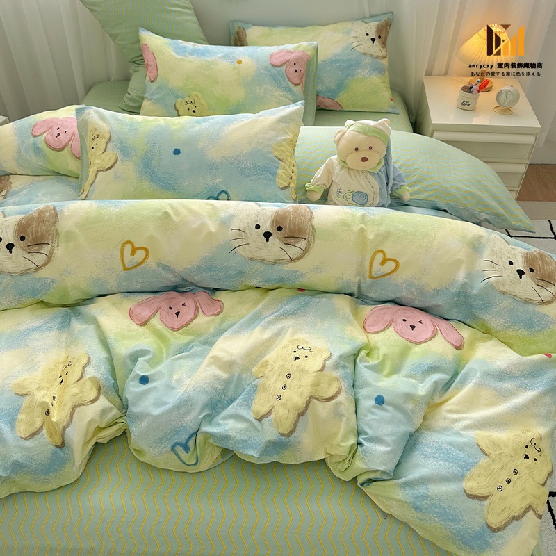 掛け布団カバー 布団カバー 3点セット 4点セット シングル布団カバー シングル布団カバー ダブル枕カバー布団カバーセット布団カバー かわいい布団カバー 韓国布団カバー ストライプ セミダブル 布団カ