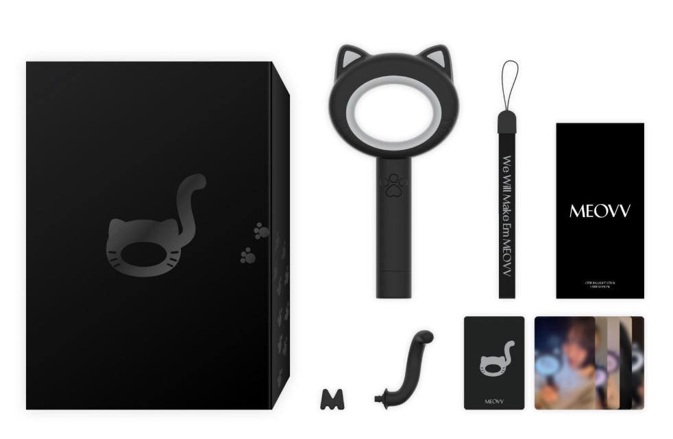 【公式】MEOVV 応援棒 ペンライト K-POP 公式グッズ ライトスティック コンサート必需品 セルフィーフォトカード 1セット（5枚）贈呈