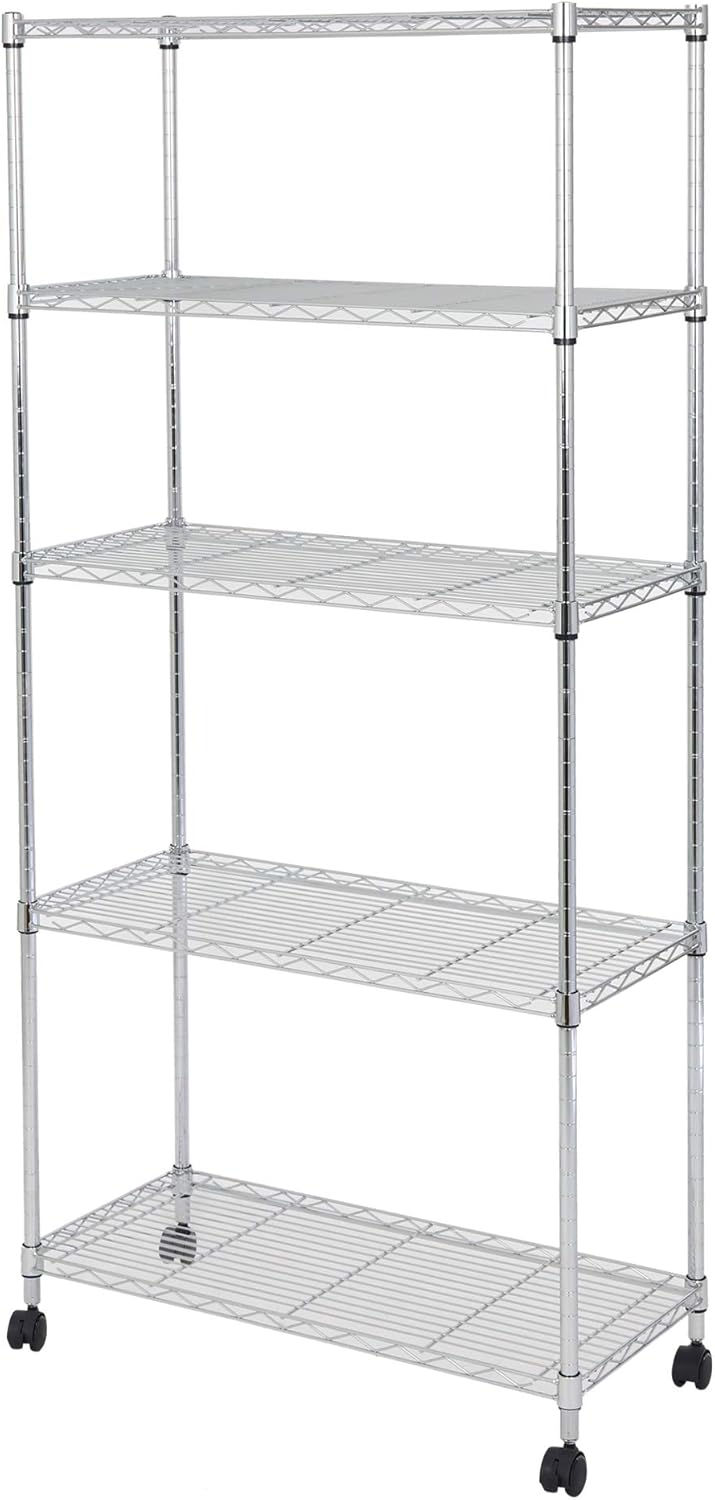 スチールラック幅75 5段 EL19-15755 軽量で組立簡単工具いらず 幅74.5×奥行き34.5×高さ155.0cm 棚板耐荷重80kg 全体耐荷重400kg 頑丈 防錆加工 ポール径19mmパ 5,550円