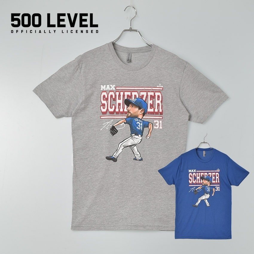 マックスシャーザー 野球 選手 プリント MLB メジャーリーグ 半袖Tシャツ メンズ BNLCHGR-XX-0073-070-02 ウエア トップス カットソー テキサスレンジャーズ