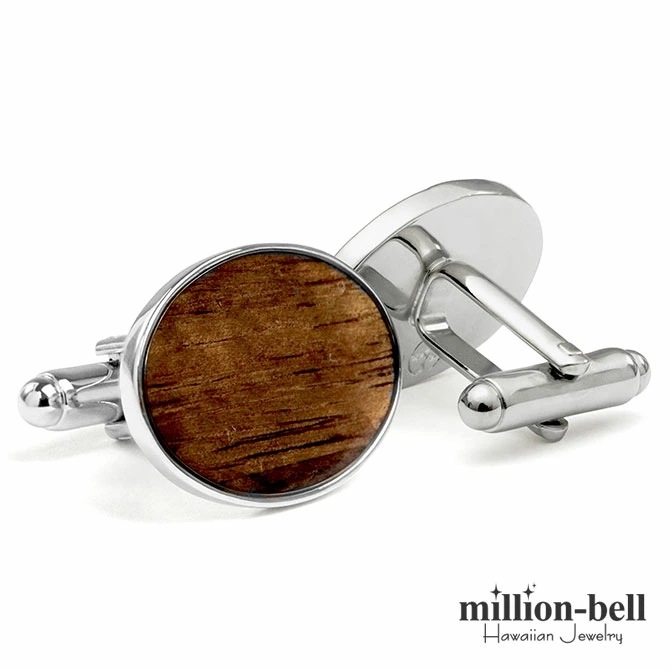 ハワイアンジュエリー コアウッド カフリンクス カフスボタン オーバル 真鍮 ドレスシャツやワイシャツの袖口をお洒落に 結婚 結婚式 彼氏 夫 男性 メンズ BRCF1012