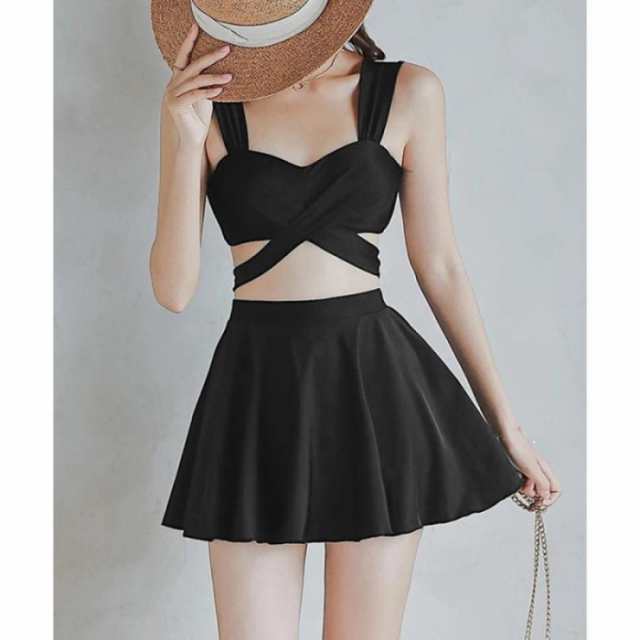 ビキニ水着3点セット バスト盛れるみずぎ