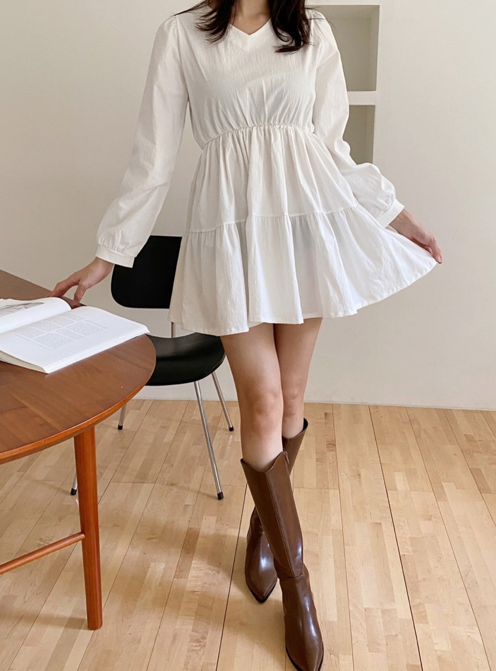 カンカンワンピース 韓国風 韓国ファッション 韓国本場衣類