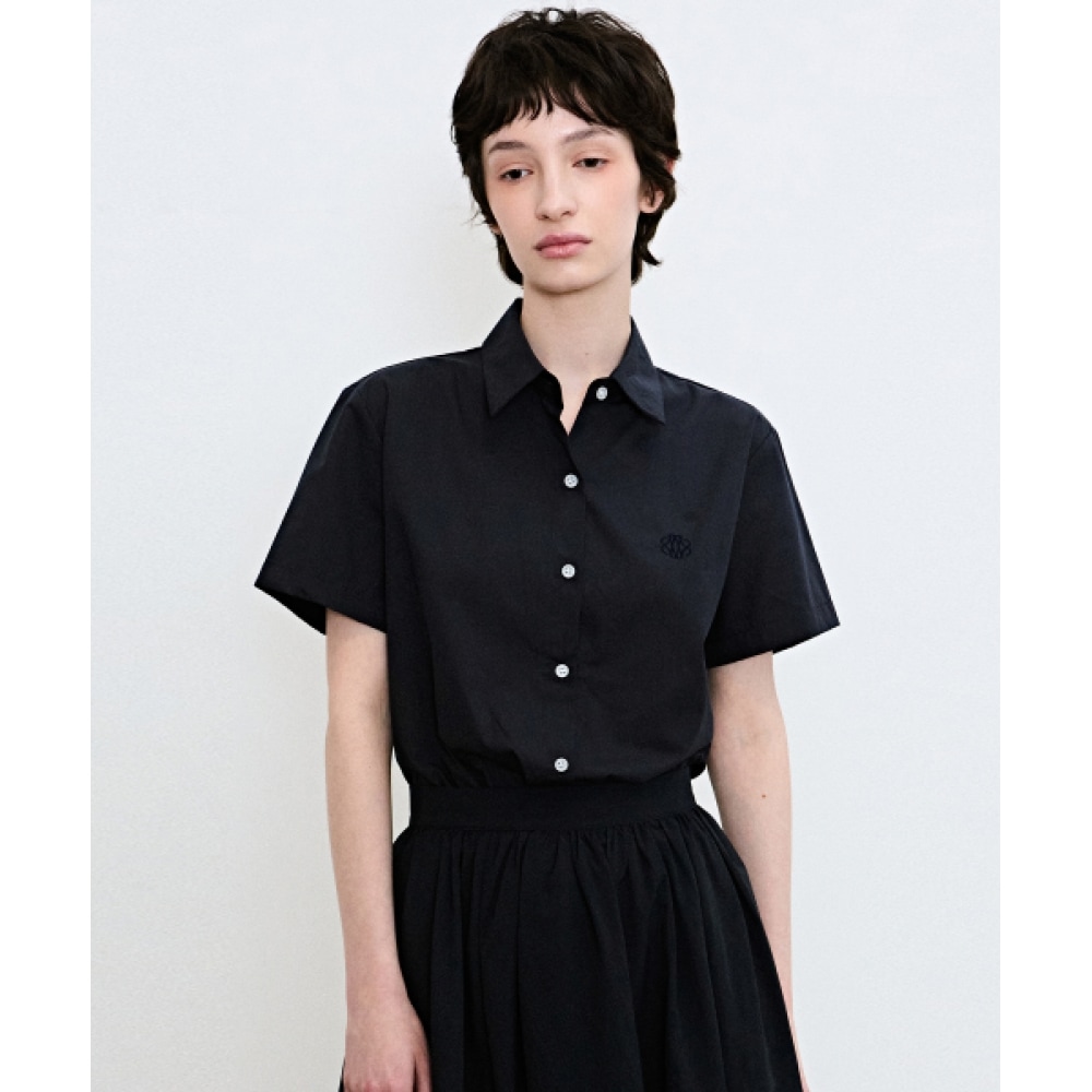 ニック&ニコールスタンダードカラーハーフシャツ_ネイビー